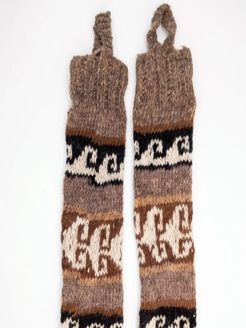Warm Alpaca Wool Booties with Andean Designs for Winter